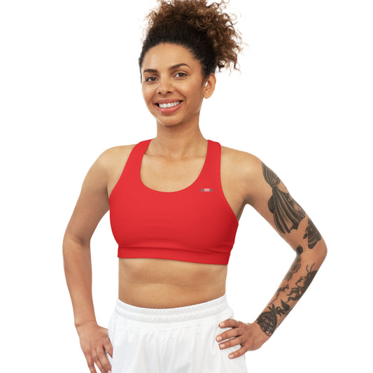 OMNIVOID Seamless Red Sports Bra - Comfortable & Stylish Workout Essential